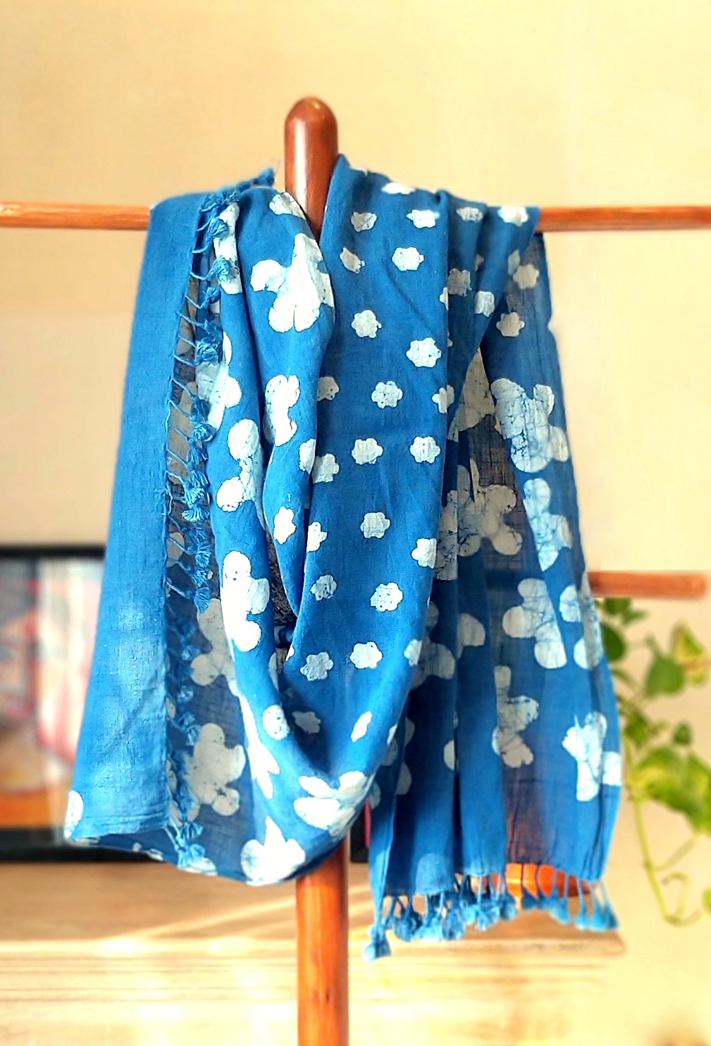 Indigo Kala Cotton Natural Dye Batik Stole